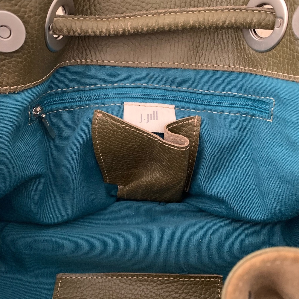 J. Jill Genuine Leather and Suede Olive Shoulder Bag - Picture 5 of 5